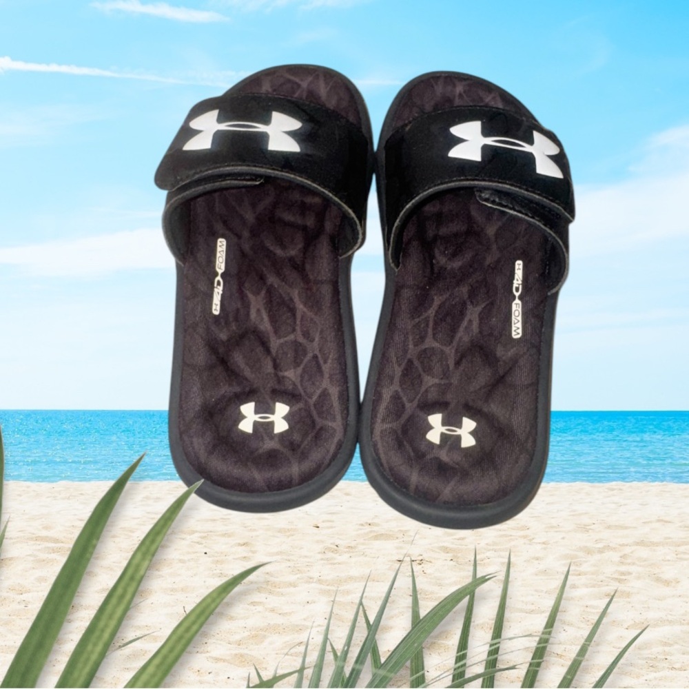 Under Armour Mercenary 4D Foam Black Slide youth Sandals boys size 1